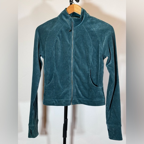 NWOT Lululemon Scuba Track Jacket *Velvet Cord Storm Teal - Picture 5 of 9